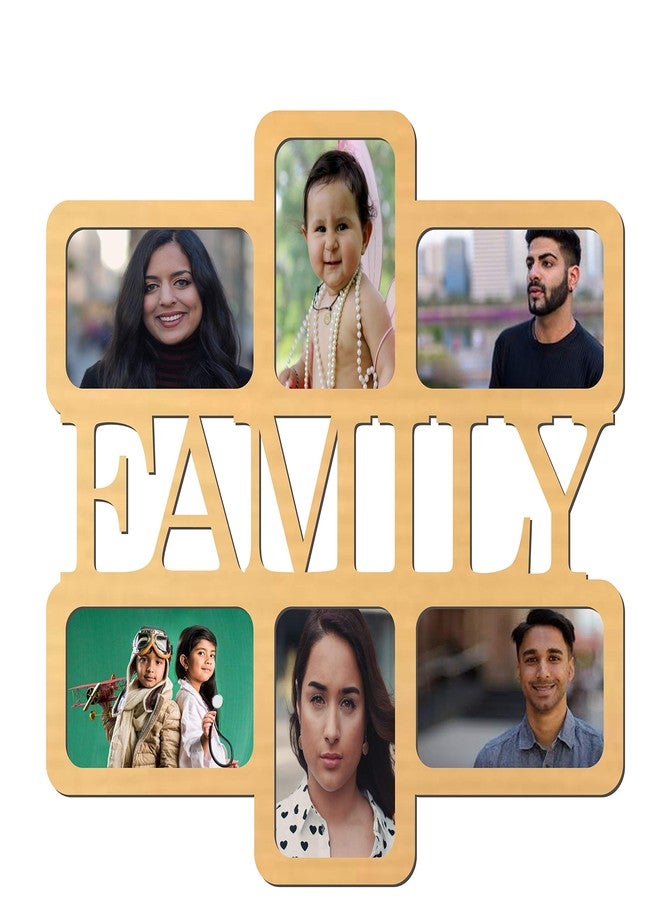 orgner Wooden Family Decorative Picture Photo Frame - Display 6 Photographs. Overall Approx. Size : 10 inch - Image 1